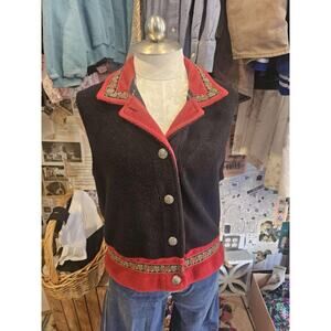 Country Clothing Co. Black&Red Button Vest Large